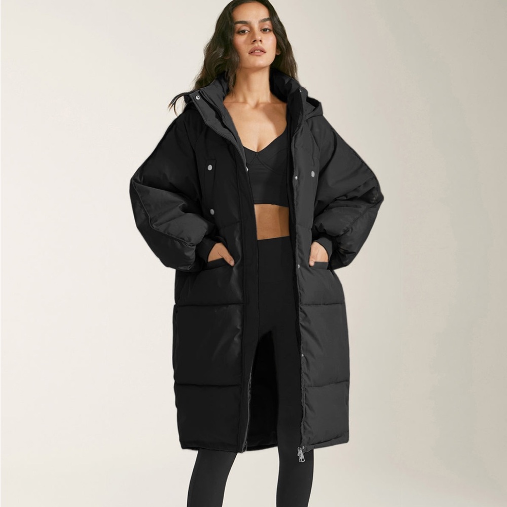 Commense Long Hooded Puffer Parka Long